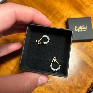 Catbird baby pearl hoop x2 earrings